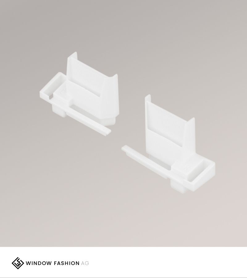 1 Paar Endkappen für Seitenprofil Kassettenrollo eckig