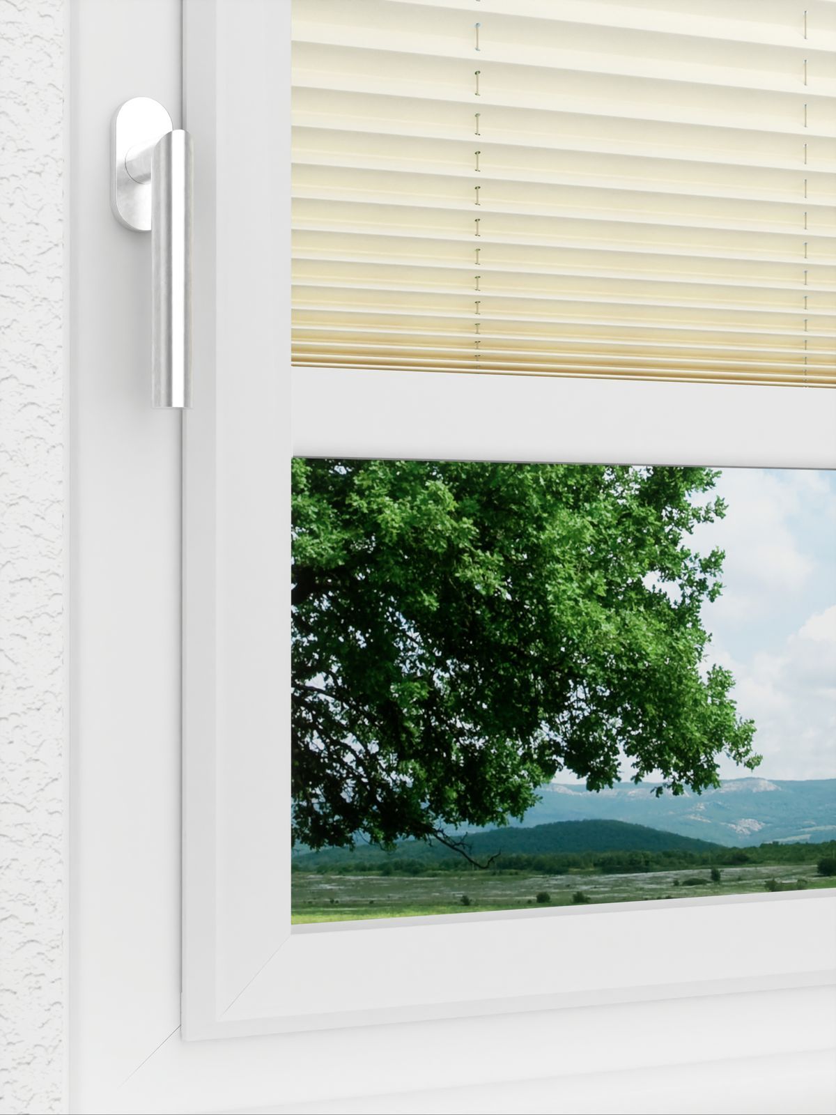 Detailansicht LYSEL HOME Store plissé 101A Crepe Pearl