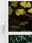 LYSEL HOME Plissee 428A Ginkgos Midnight Fensteransicht