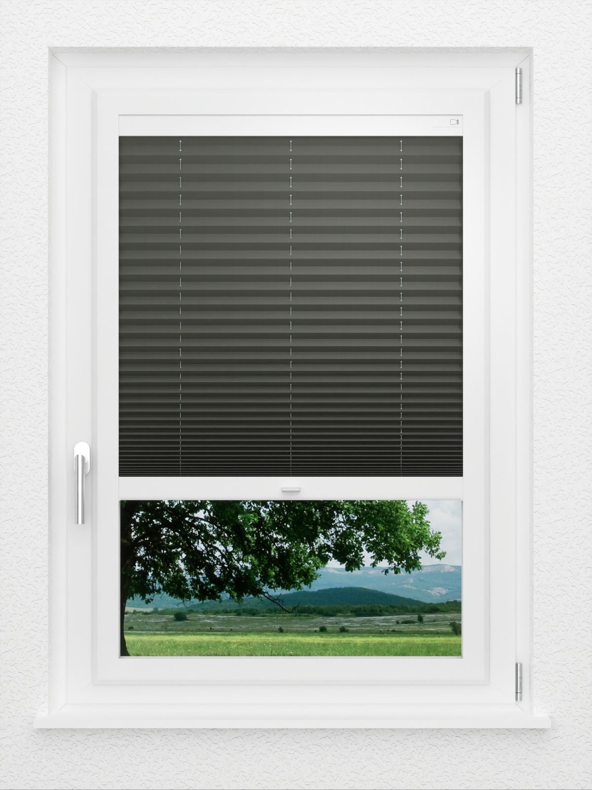 Detailansicht LYSEL HOME store plissé 211A Crepe Pearl